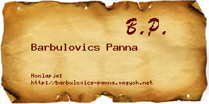 Barbulovics Panna névjegykártya